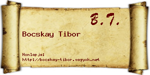 Bocskay Tibor névjegykártya